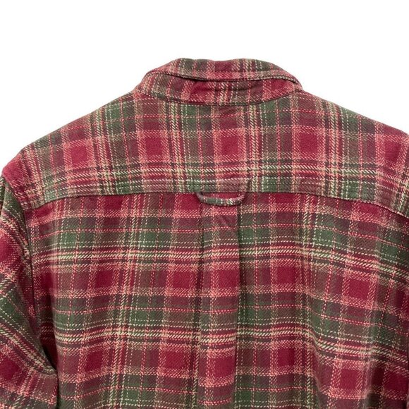 Orvis Flannel Men's XL Shirt Shacket Heavy with Side Pockets Red Green Plaid - Picture 6 of 8